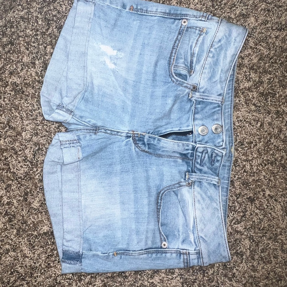 American Eagle Outfitters Blue Jean Shorts Distressed Style